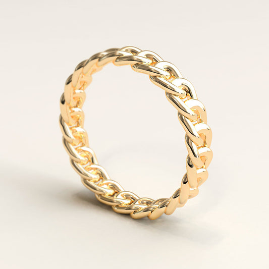 3,5mm 18k Gold Chain Ring
