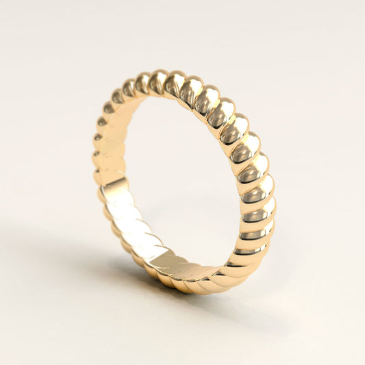 3,5mm 18k Yellow Gold Rope Ring