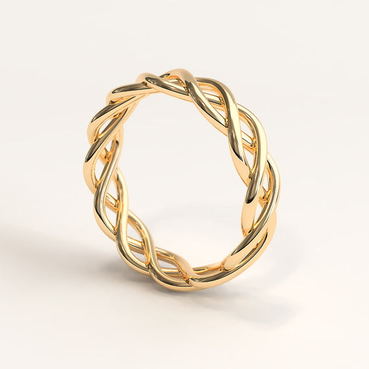 18k Gold Braid Stack Ring