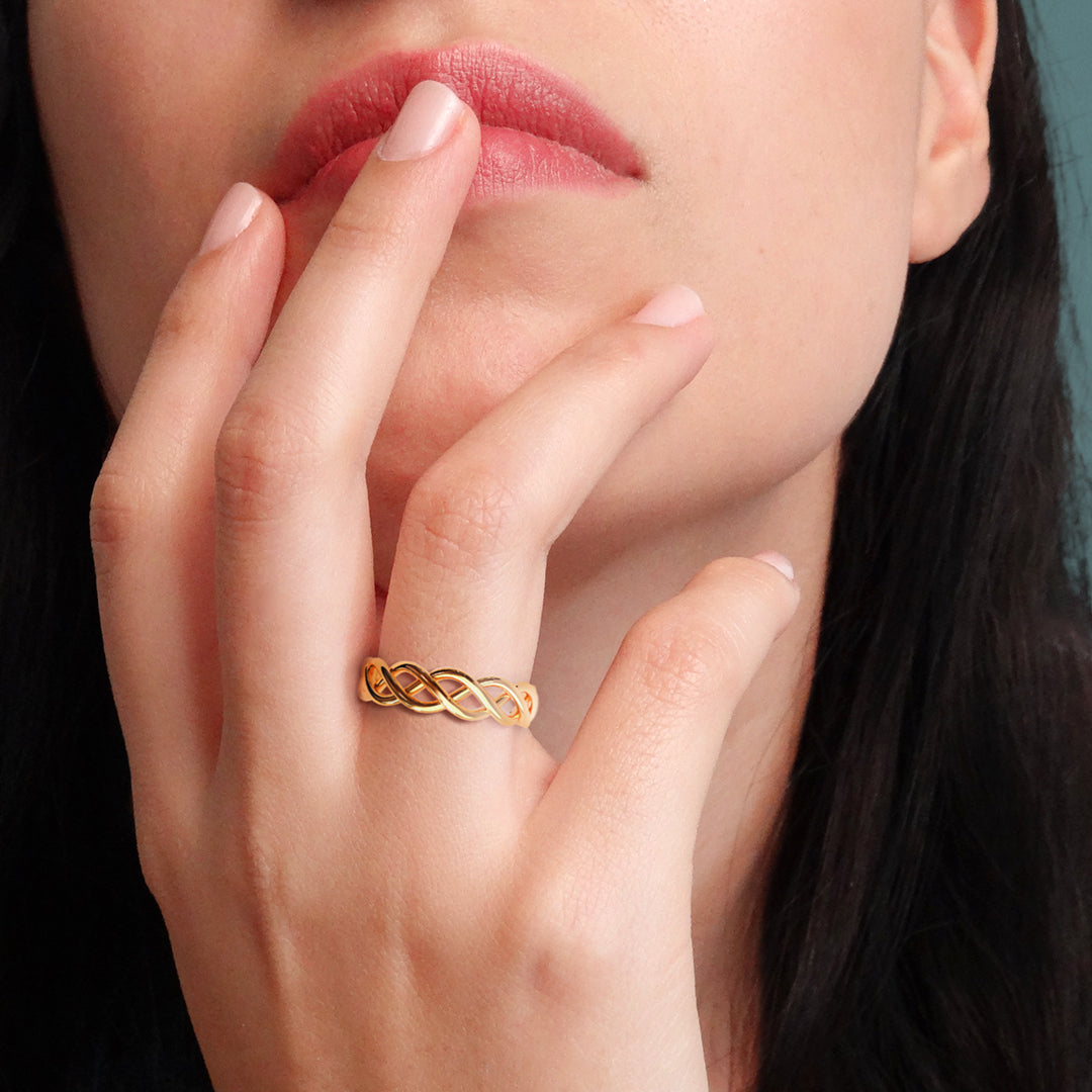 Rose Gold Interlocking Stack Ring