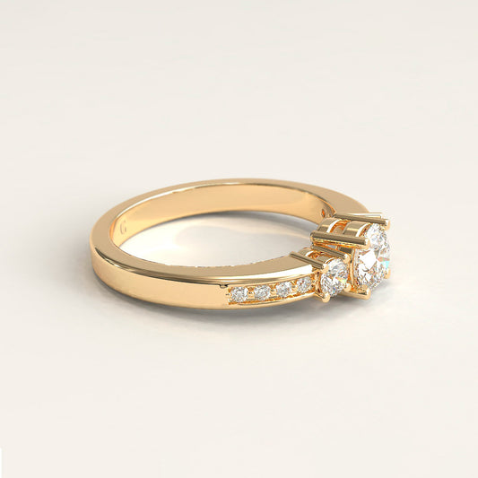 18k Gold Trinity Diamond Engagement Ring