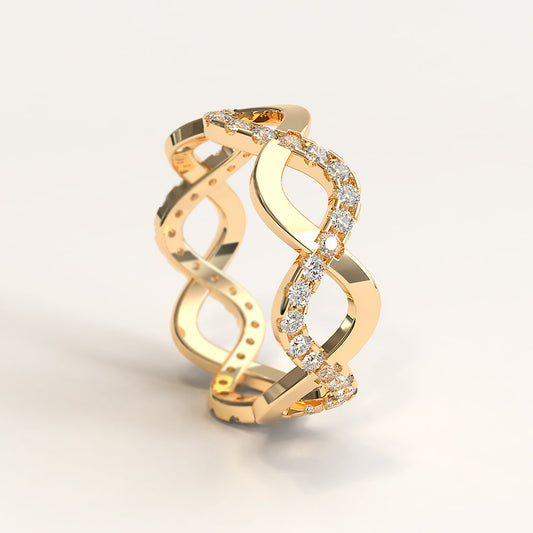 18k Gold Diamond Stackable Eternity Ring