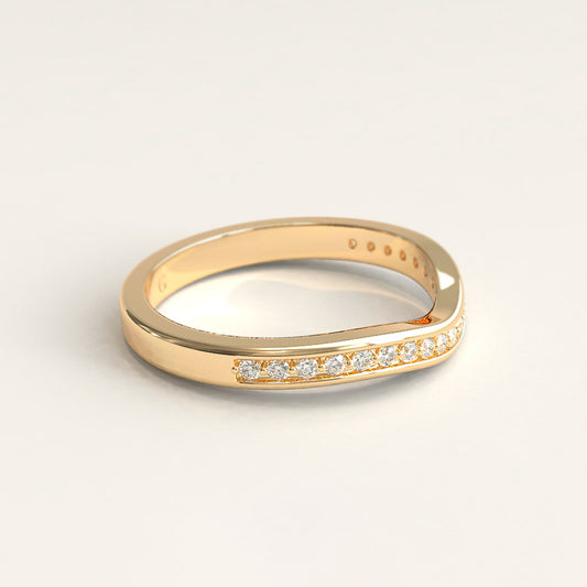 Eternity Curved 18k Gold Ring with Diamonds