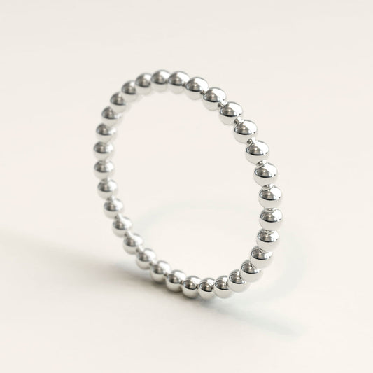 2mm 18k White Gold Bubble Ring
