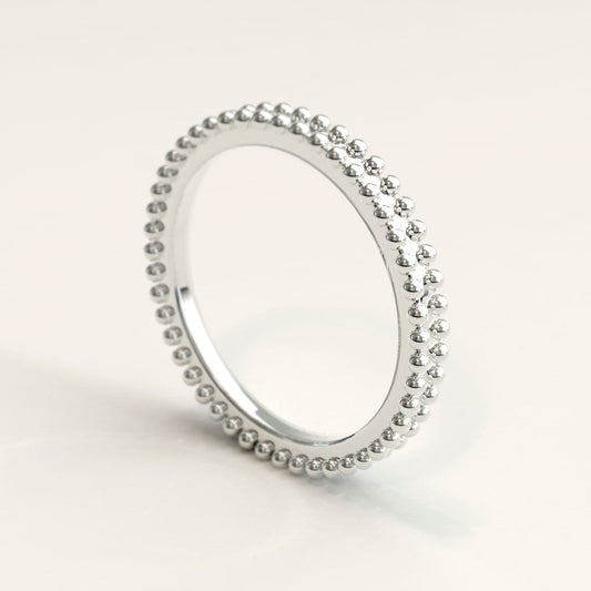 3mm 18k White Gold Double Bubble Ring