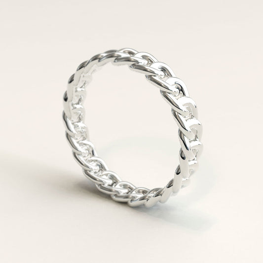 3,5mm 18k White Gold Chain Ring