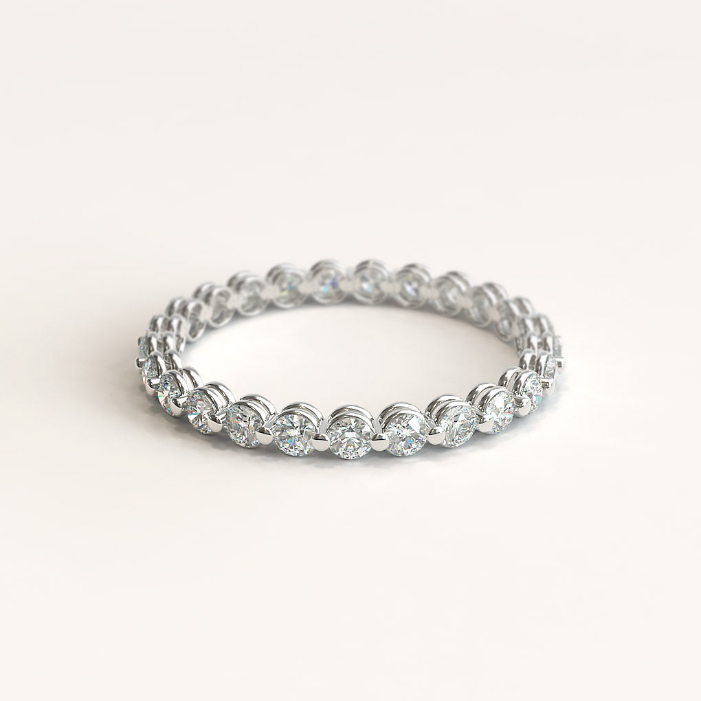 White Gold Band with 2mm Natural Round Diamonds