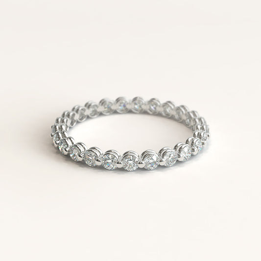 White Gold Band with 2mm Natural Round Diamonds
