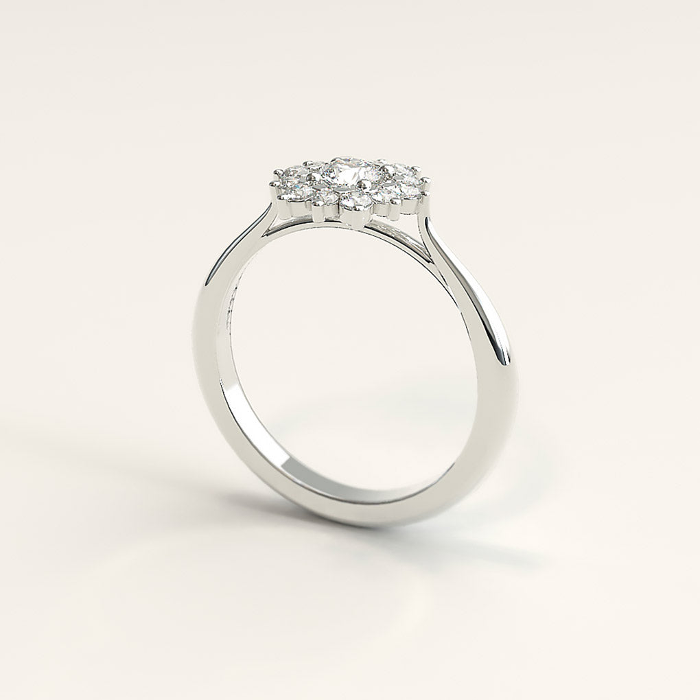 Gold Floral Diamond Engagement Ring