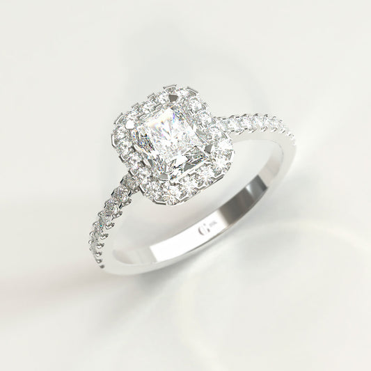 18k Gold Radiant Diamond Engagement Ring