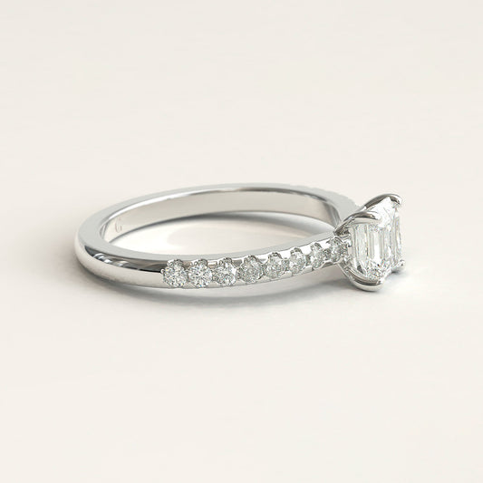 18k White Gold Radiant Diamond Engagement Ring