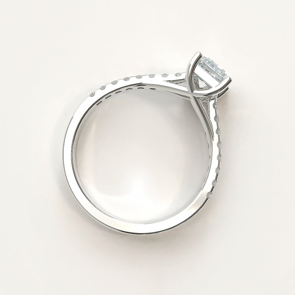 18k White Gold Radiant Diamond Engagement Ring