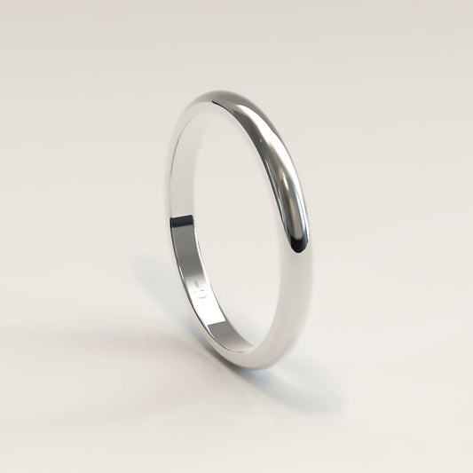 White Gold Classic Wedding Band 2 - 5mm