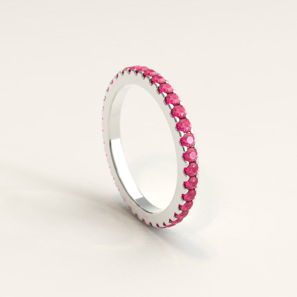 Eternity 18k White Gold Rubies Band