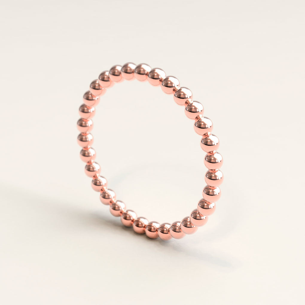 2mm 18k Rose Gold Bubble Ring