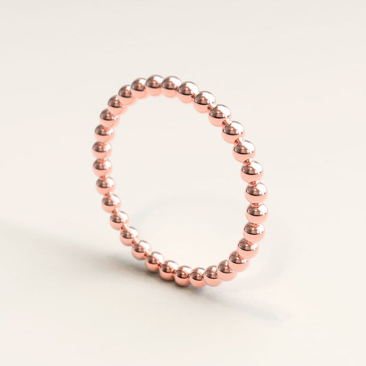 2mm 18k Rose Gold Bubble Ring