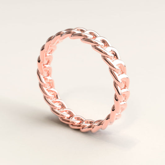 3,5mm 18k Rose Gold Chain Ring