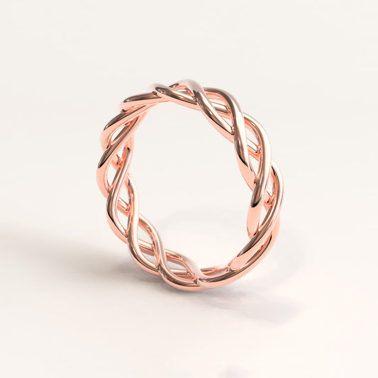 18k Rose Gold Braid Stack Ring