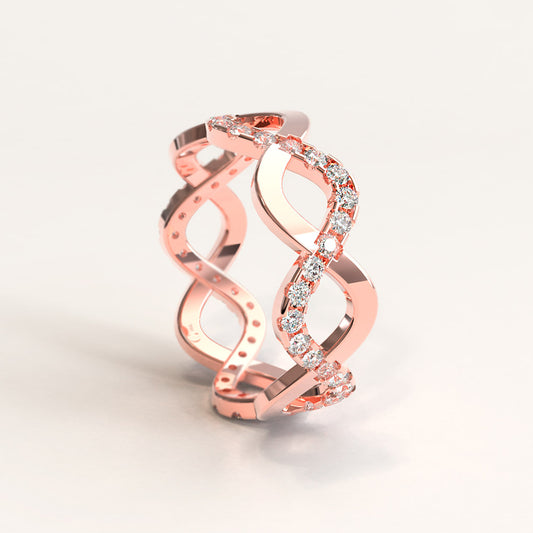 Rose Gold Diamond Stackable Eternity Ring