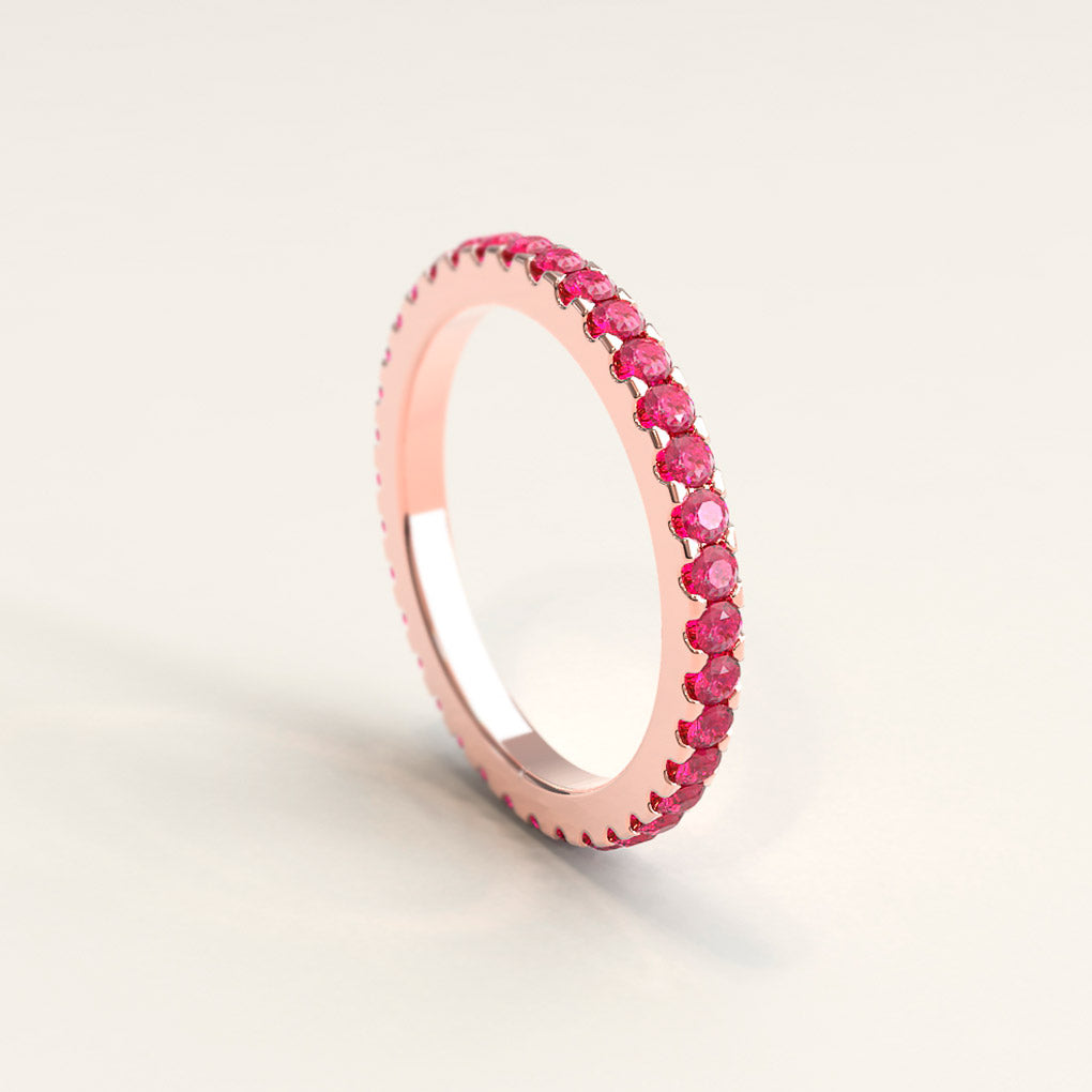Eternity 18k Rose Gold Rubies Band
