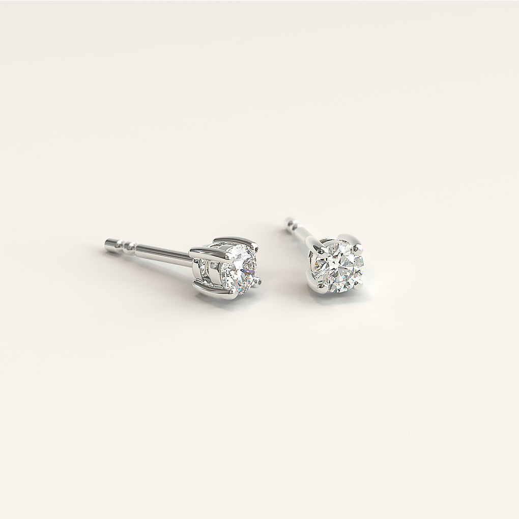 18k Gold Studs with 2.5mm Round Diamonds
