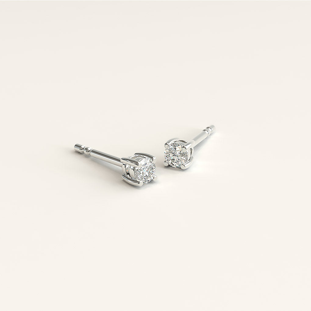 18k White Gold Studs with 2mm Round Diamonds