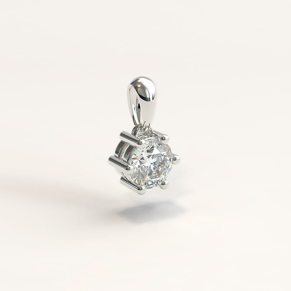 White Gold Natural Round Diamond Pendant