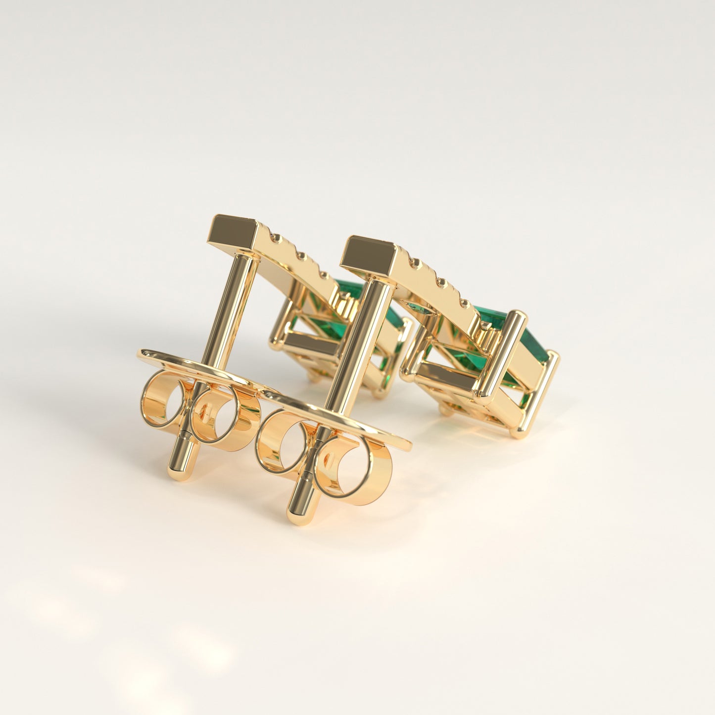 Bar Drop Earrings | Colombian Emerald & Diamond