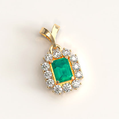 Colombian Emerald and Diamonds Pendant