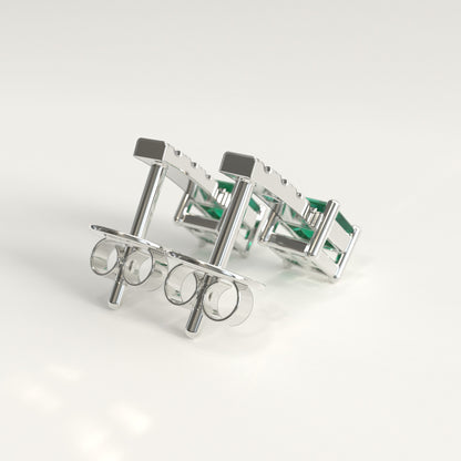 Bar Drop Earrings | Colombian Emerald & Diamond